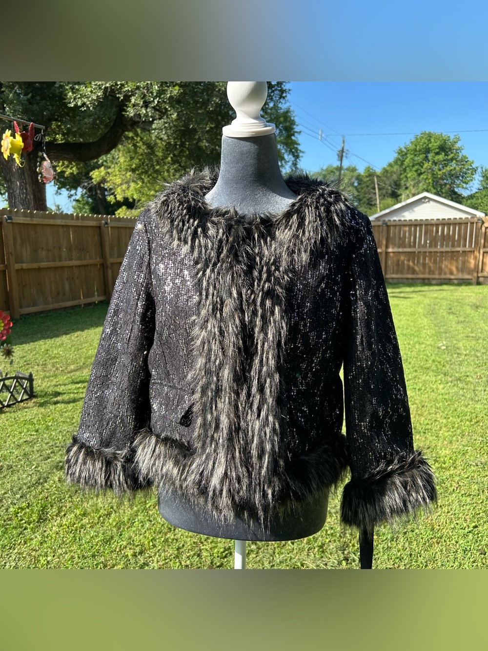 NWT Giambattista Valli Sequin Fur Jacket